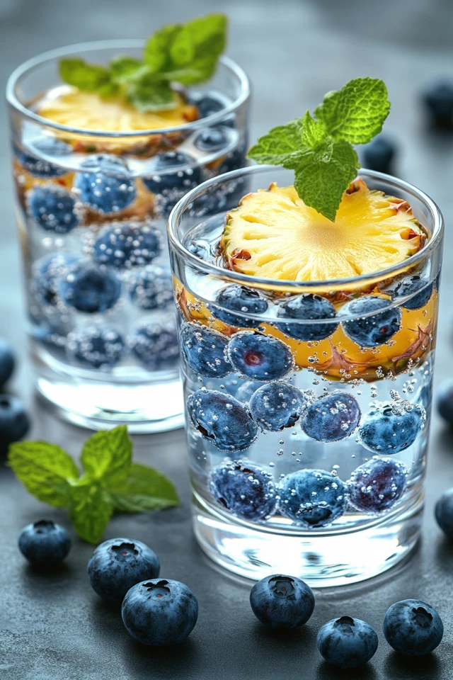 Pineapple Blueberry Infused Water: Tropical and Refreshing