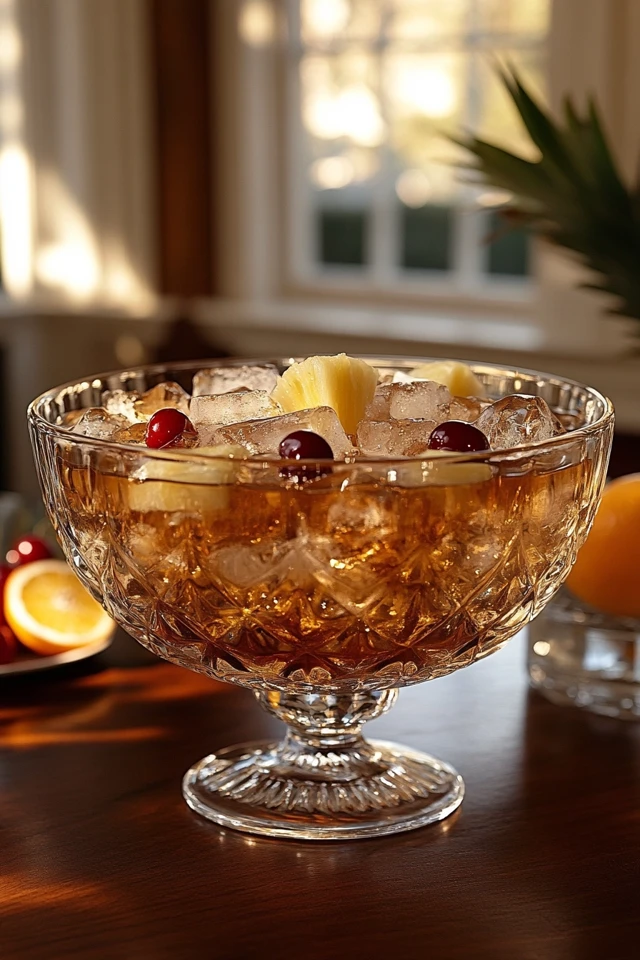 Classic Rum Punch Bowl: A Sweet and Fruity Tropical Drink