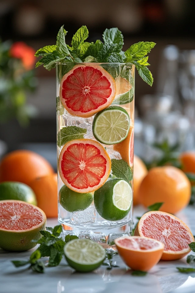 Grapefruit Mint Lime Infused Water: Sweet, Zesty, and Refreshing