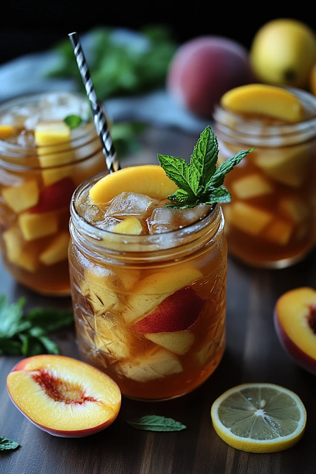 Spiked Peach Iced Tea Punch: A Sweet and Boozy Tea Punch