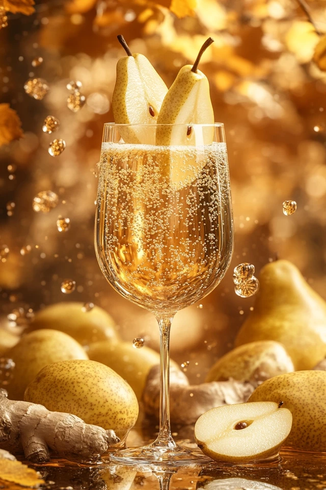 Pear Ginger Sparkler: A Festive Autumn Sip