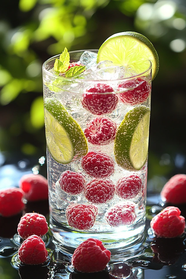 Lime Raspberry Infused Water: Sweet, Tart, and Refreshing