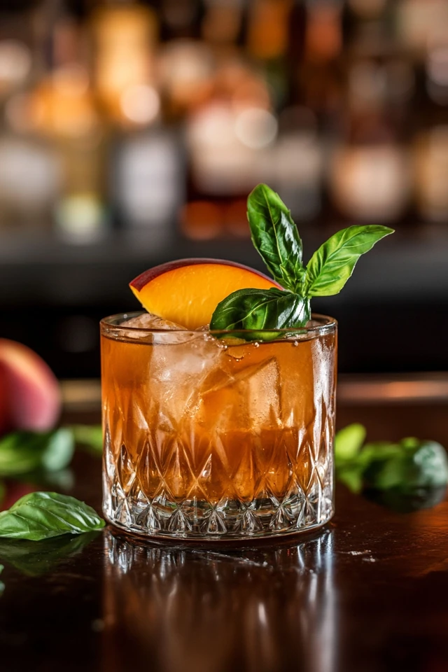 Peach Basil Bourbon Smash: A Sophisticated Sip