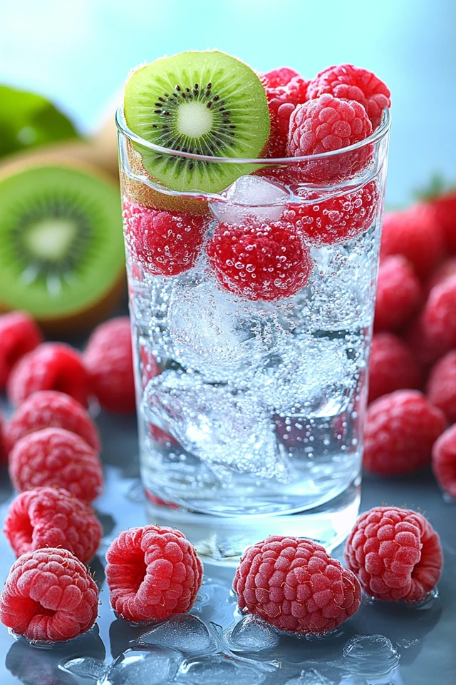 Kiwi Raspberry Infused Water: A Sweet, Tart Drink