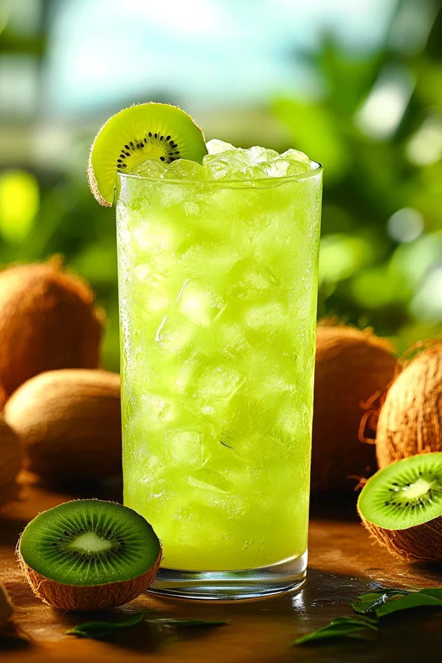 Kiwi Coconut Water Juice: Tropical and Hydrating