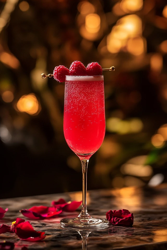 Raspberry Rose Champagne Cocktail: Delicate and Sparkling