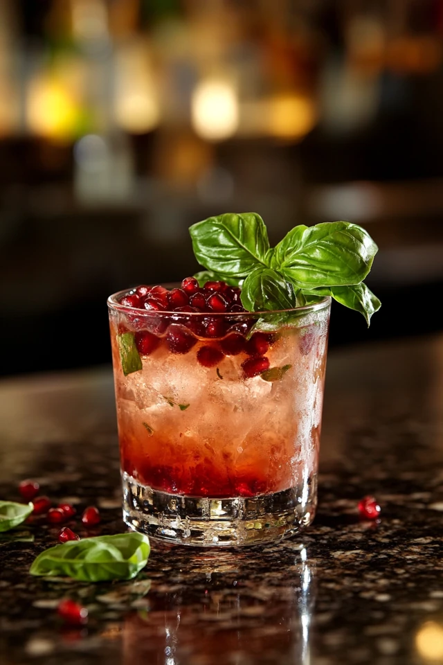 Pomegranate Basil Smash: A Sweet and Herbal Delight