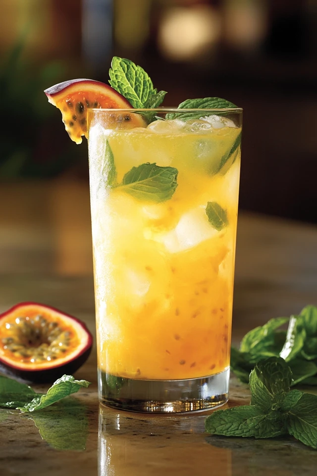 Passionfruit Mint Cooler: A Tropical Citrus Delight