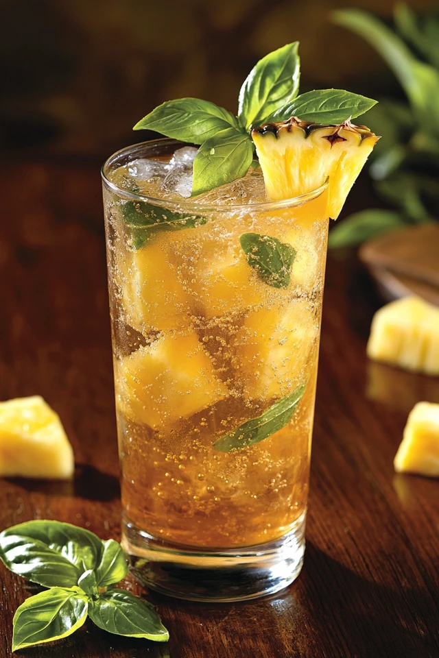 Pineapple Basil Spritzer: A Refreshing Herbal Option