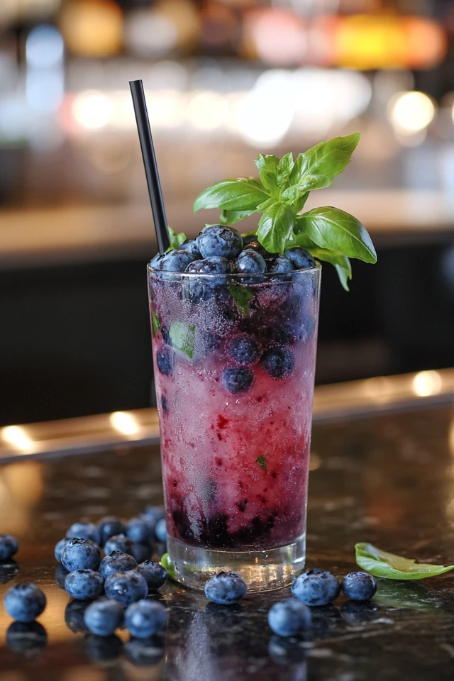 Blueberry Basil Fizz: A Unique Non-Alcoholic Option