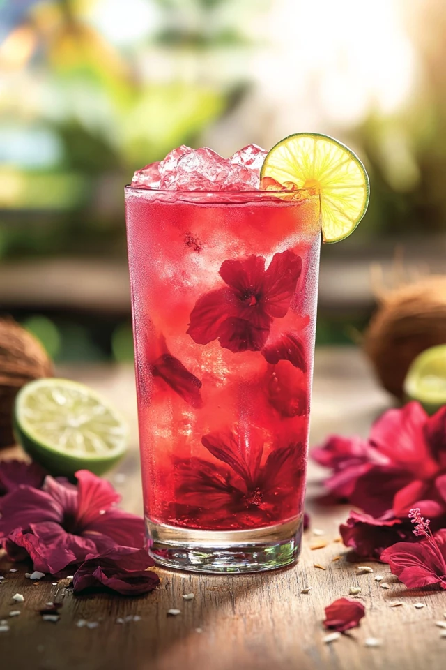 Hibiscus Coconut Cooler: A Floral Tropical Escape