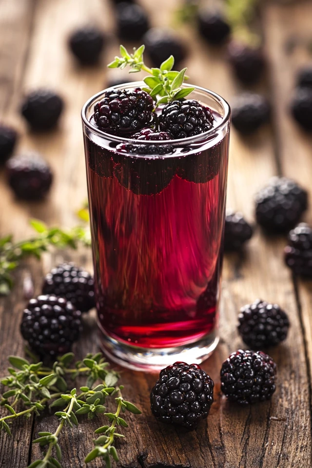 Blackberry Thyme Spritzer: A Bold Herbal Mocktail