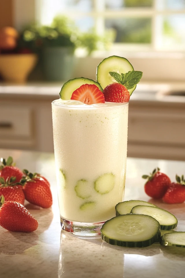 Cucumber Strawberry Protein Shake: Cool, Refreshing, Sweet Sip