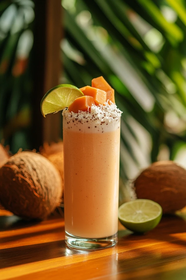 Coconut Papaya Protein Smoothie: Tropical and Energizing