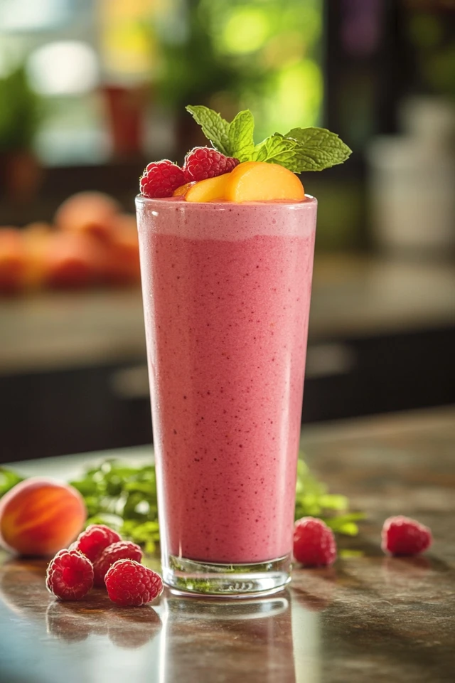 Peach Raspberry Protein Shake: A Sweet and Tart Power Drink