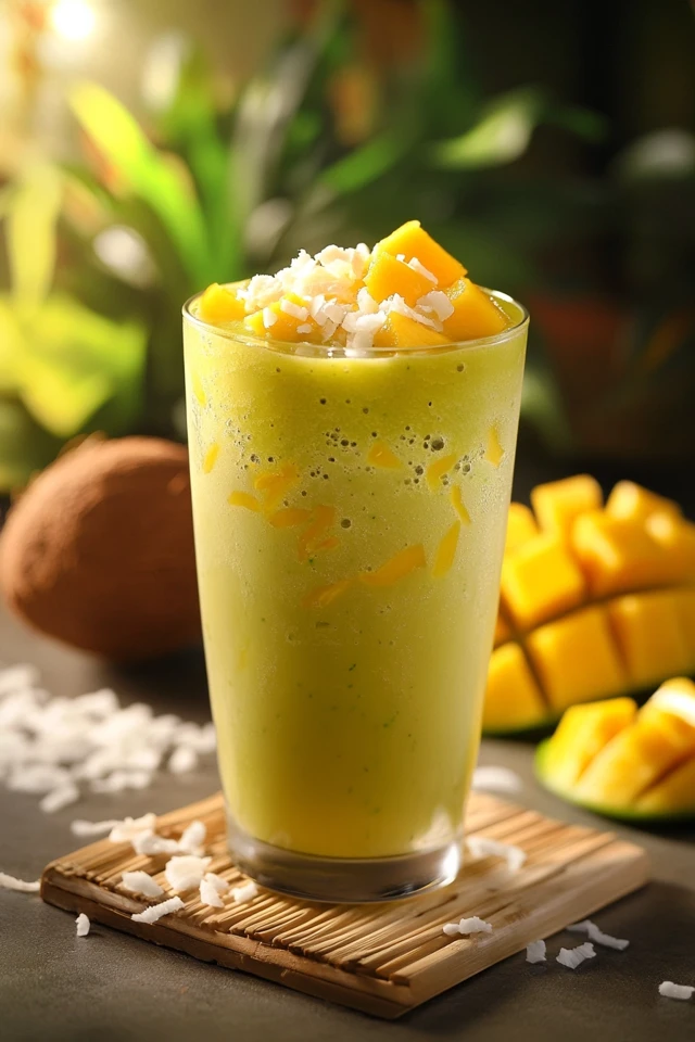 Mango Coconut Green Smoothie: A Tropical Green Power Drink
