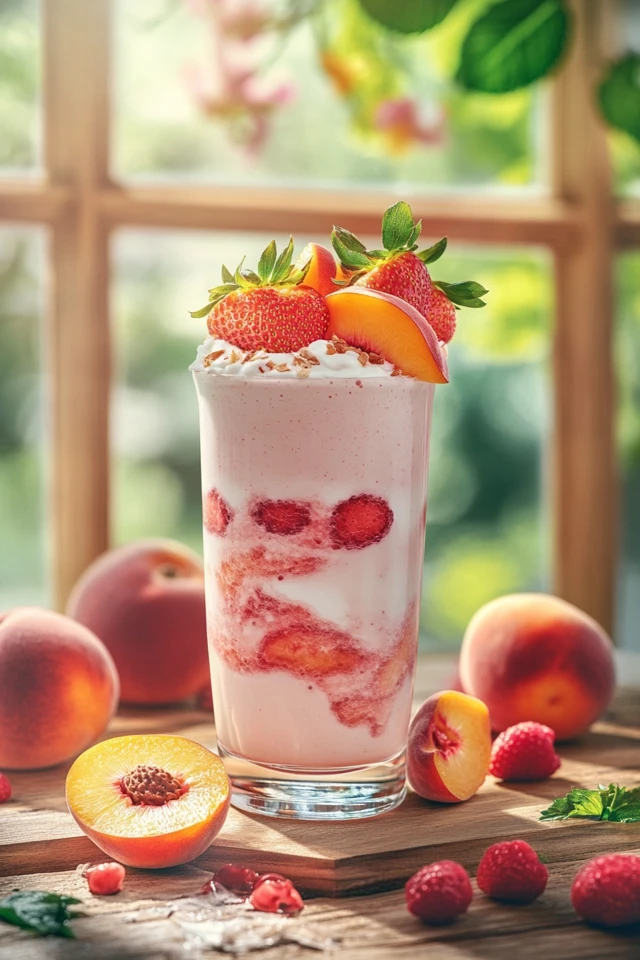Strawberry Peach Protein Shake: Sweet, Smooth, and Fruity