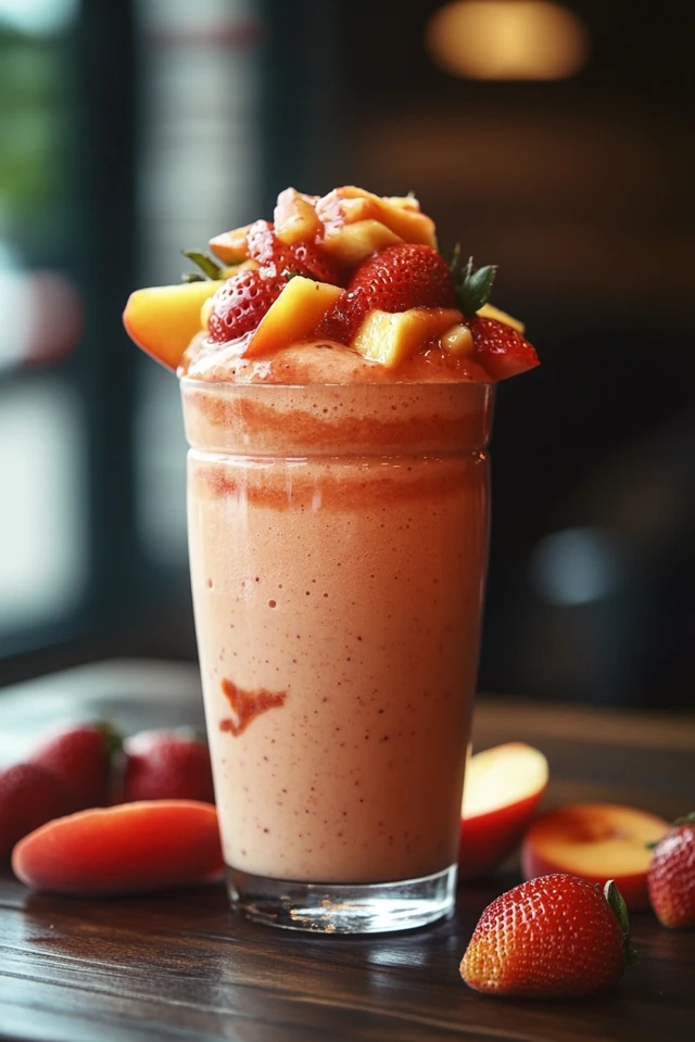 Strawberry Peach Protein Smoothie: Sweet, Summer-Inspired Drink