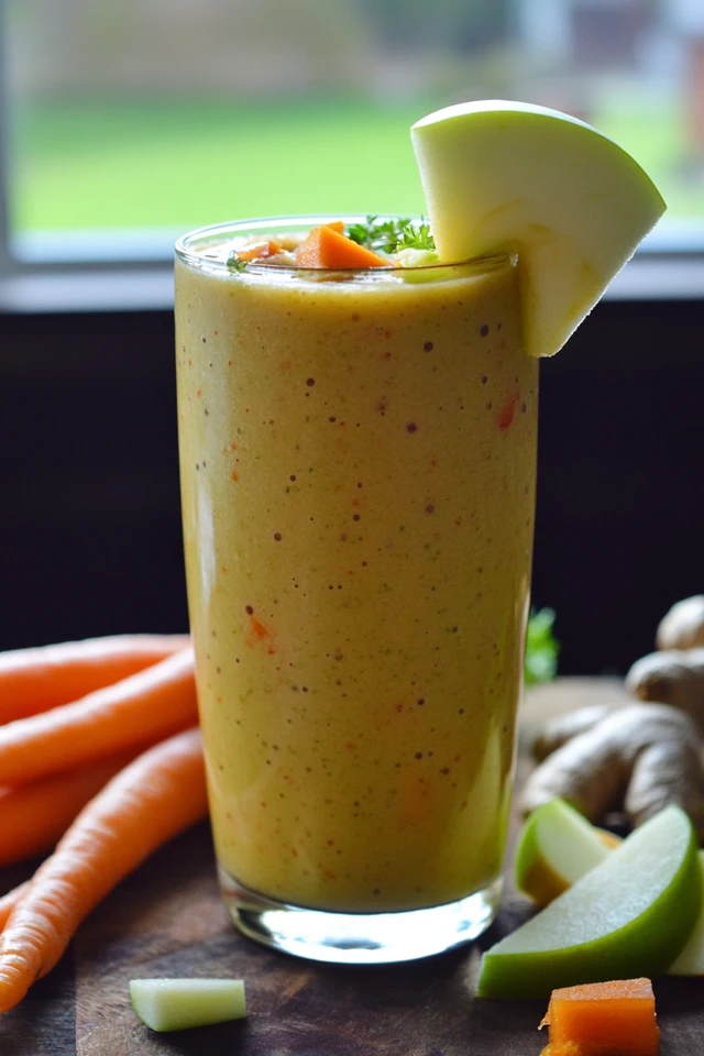 Apple Carrot Ginger Protein Smoothie: Sweet, Spicy, and Green
