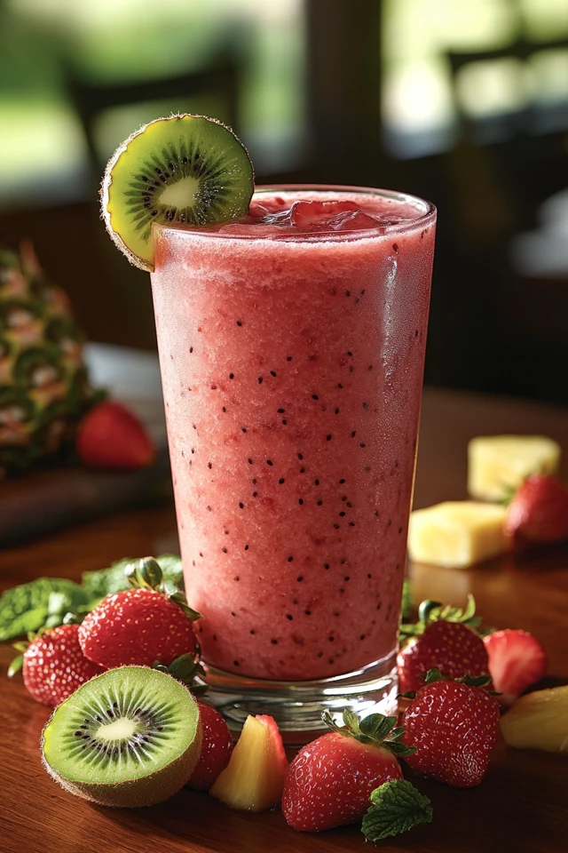 Strawberry Kiwi Pineapple Juice: A Sweet, Tangy Summer Drink
