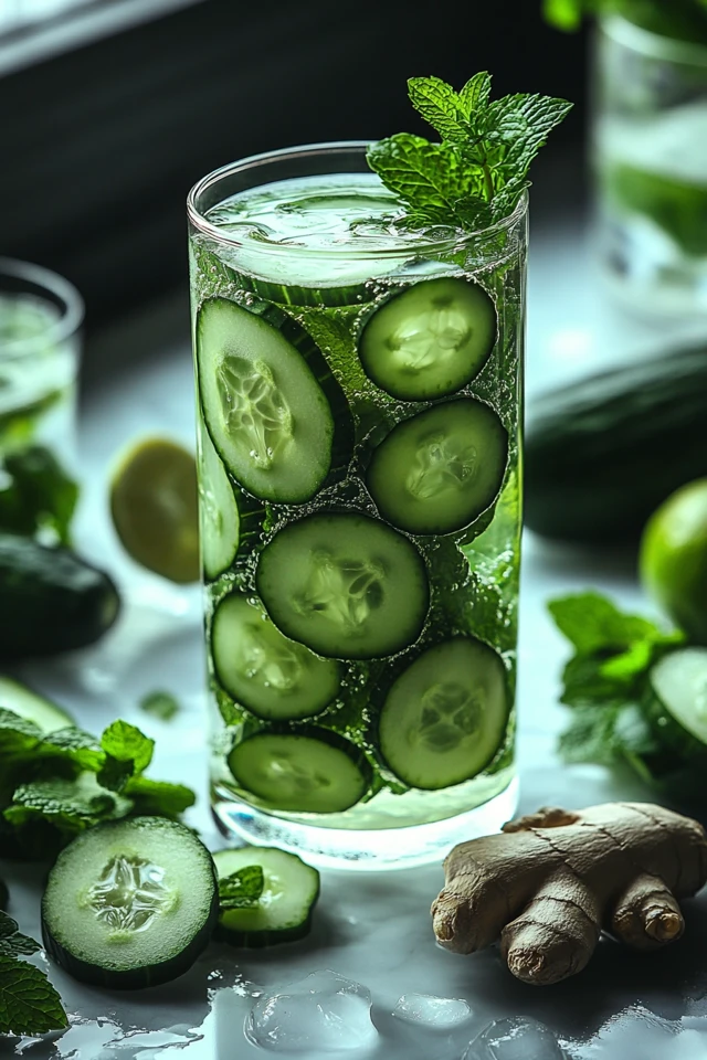 Cucumber Mint Ginger Infused Water: A Spicy, Refreshing Hydration