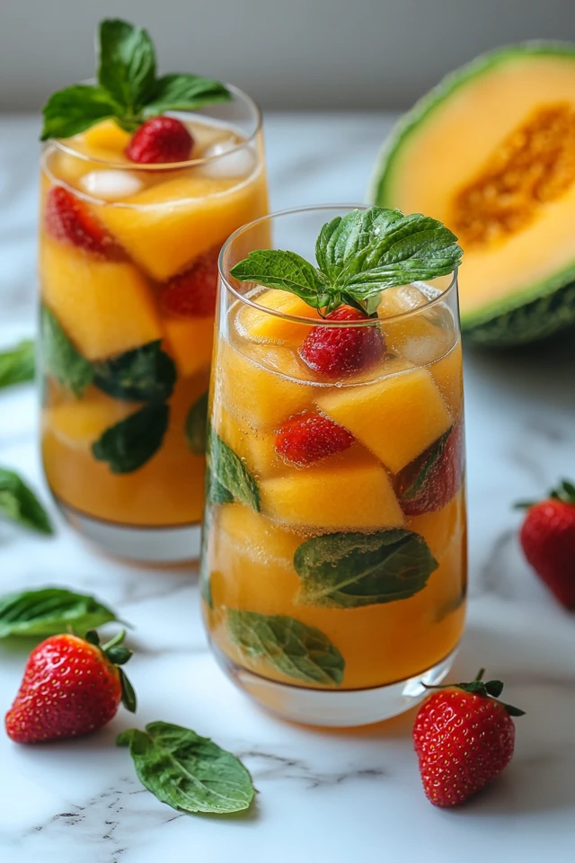 Strawberry Cantaloupe Infused Water: Sweet and Hydrating