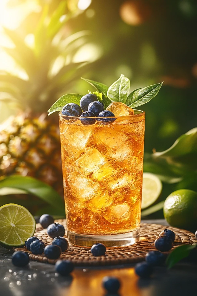 Pineapple Blueberry Lime Infused Water: Tropical, Sweet, and Tart