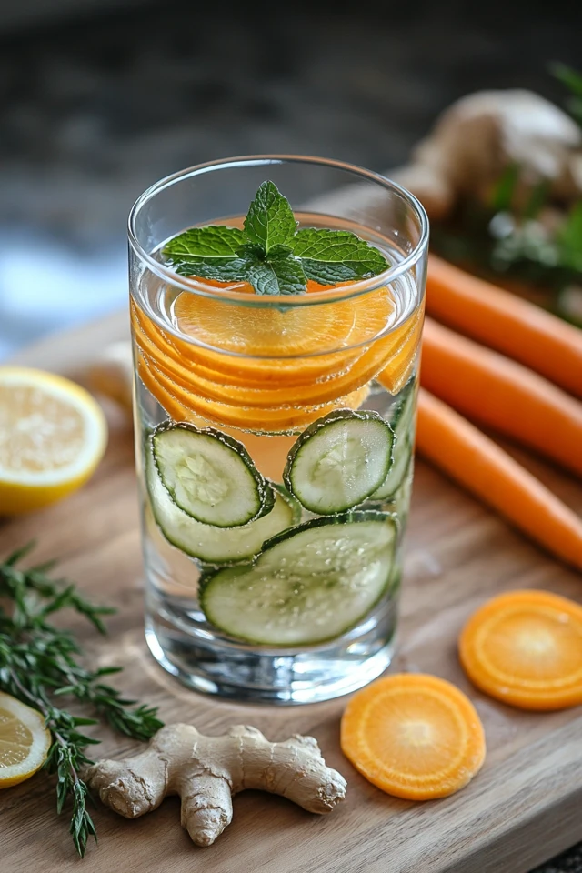 Carrot Ginger Mint Infused Water: A Spicy, Refreshing Fusion