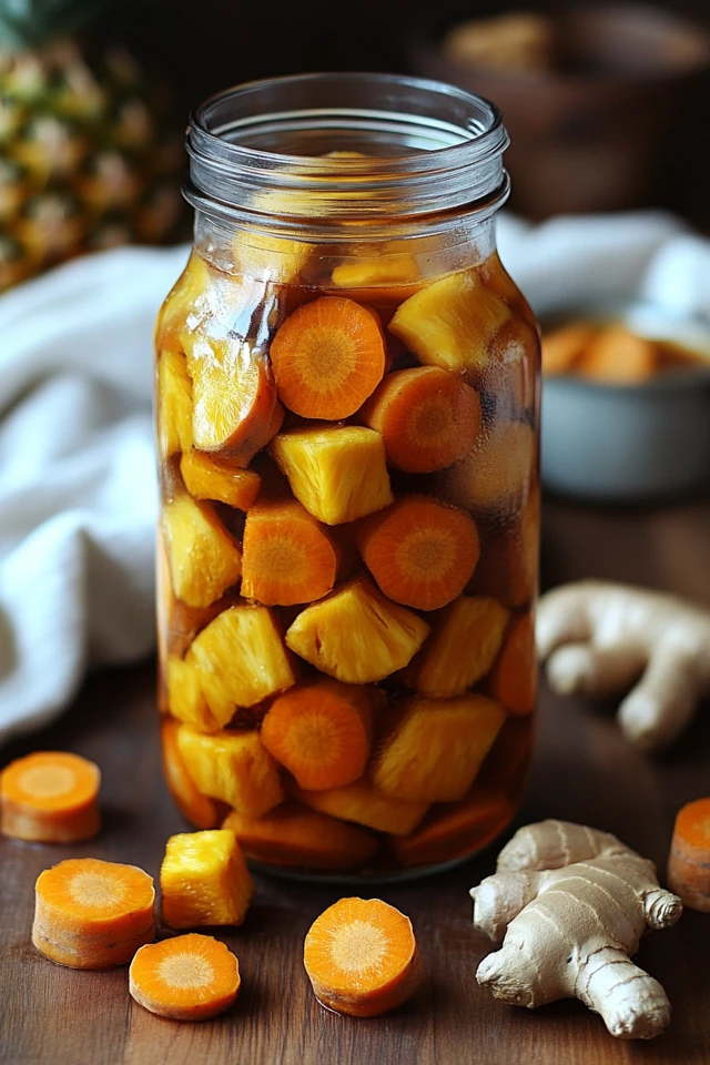 Carrot Pineapple Ginger Infused Water: Sweet, Earthy, and Spicy