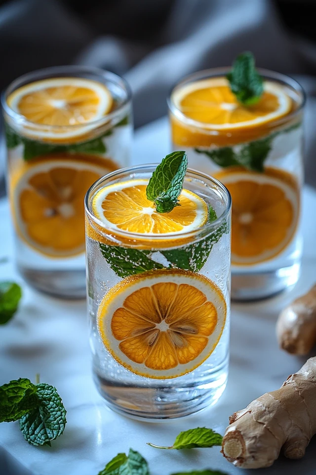 Lemon Mint Ginger Infused Water: A Zesty, Spicy Drink