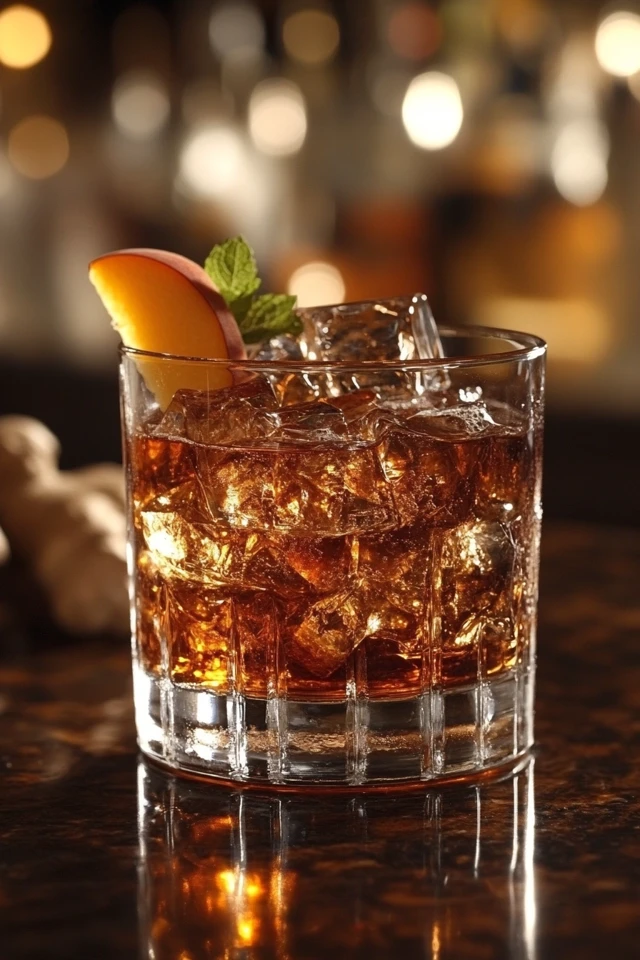Ginger Peach Whiskey Smash: A Spicy, Fruity Whiskey Drink