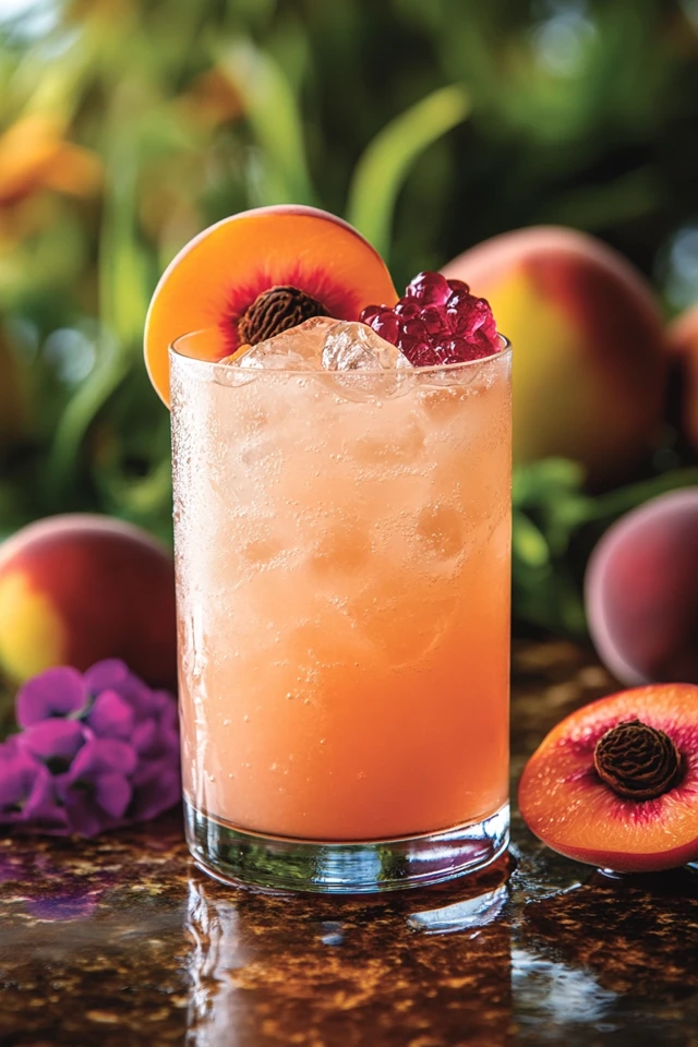 Sweet Peach Bourbon Fizz: A Fruity, Sweet Whiskey Cocktail
