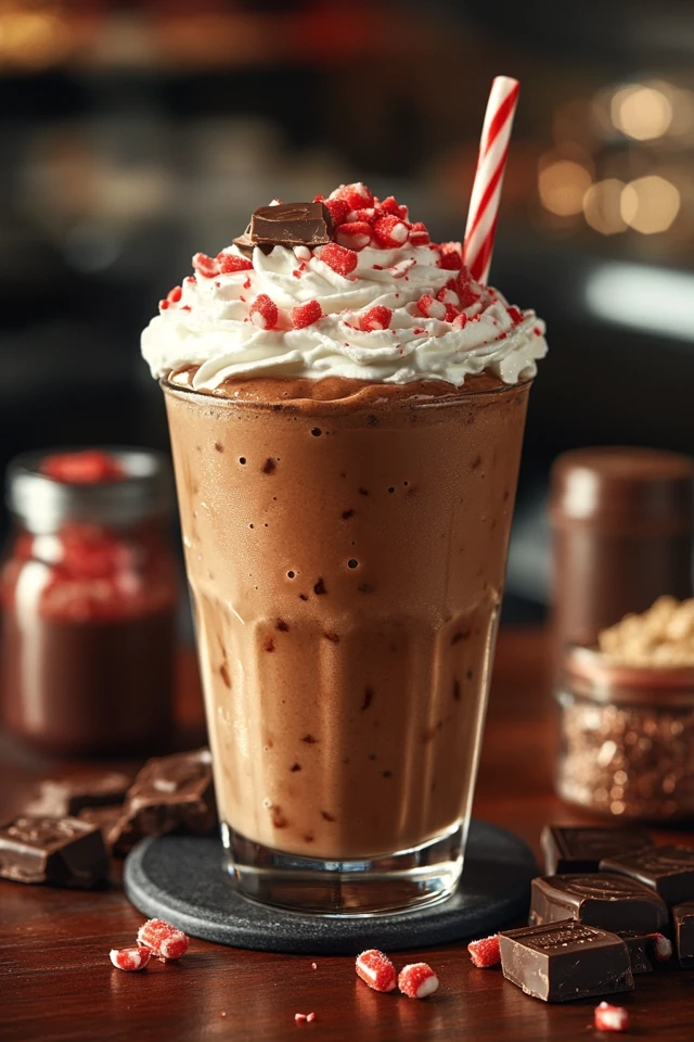 Chocolate Peppermint Frappe: A Cool Holiday Indulgence