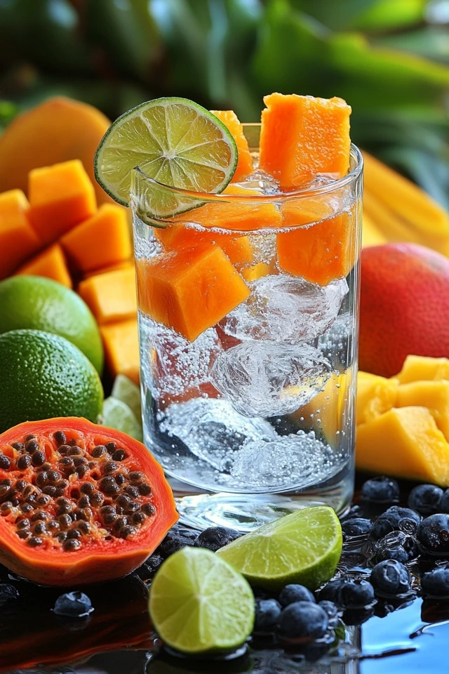 Papaya Lime Infused Water: Tropical and Hydrating