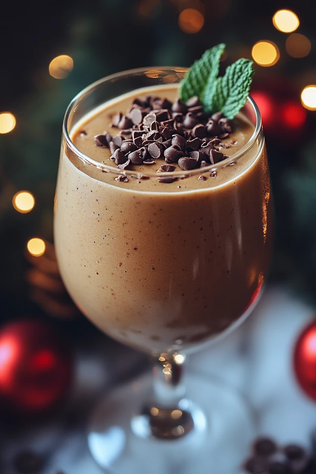 Minty Chocolate Chip Smoothie: A Cold, Holiday Treat