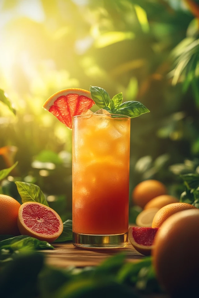 Grapefruit Basil Gin Cooler: Bright and Herbal