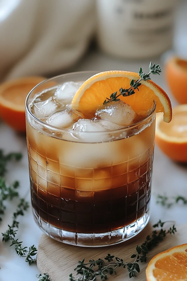 Orange Thyme Whiskey Smash: Herbal and Citrusy