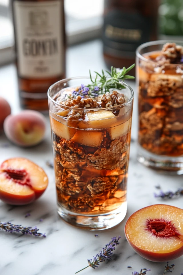 Lavender Peach Gin Cooler: A Delicate Summer Sipper